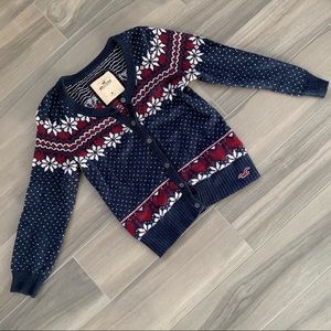 Hollister fair isle cardigan sweater